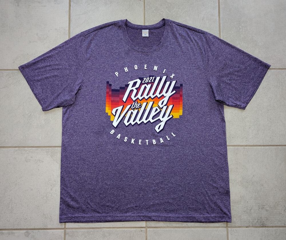 Phoenix Suns Men's XXL Rally the Valley 2021 Purple Heather Short Sleeve Shirt